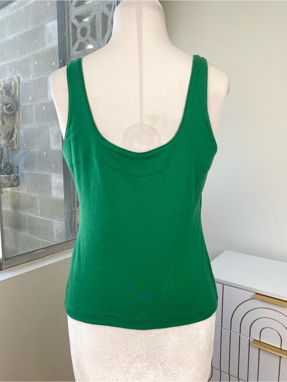 Nation LTD NWT Brya Organic Cotton Gold Button Tank Top Loden Green S - Picture 5 of 9